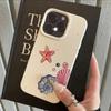 Cute Starfish Jellyfish Pattern Phone Case For iPhone 17 Pro Max 16 Plus 15 Pro 14 13 12 11 XS XR 17Air Lychee Textur Soft Cover