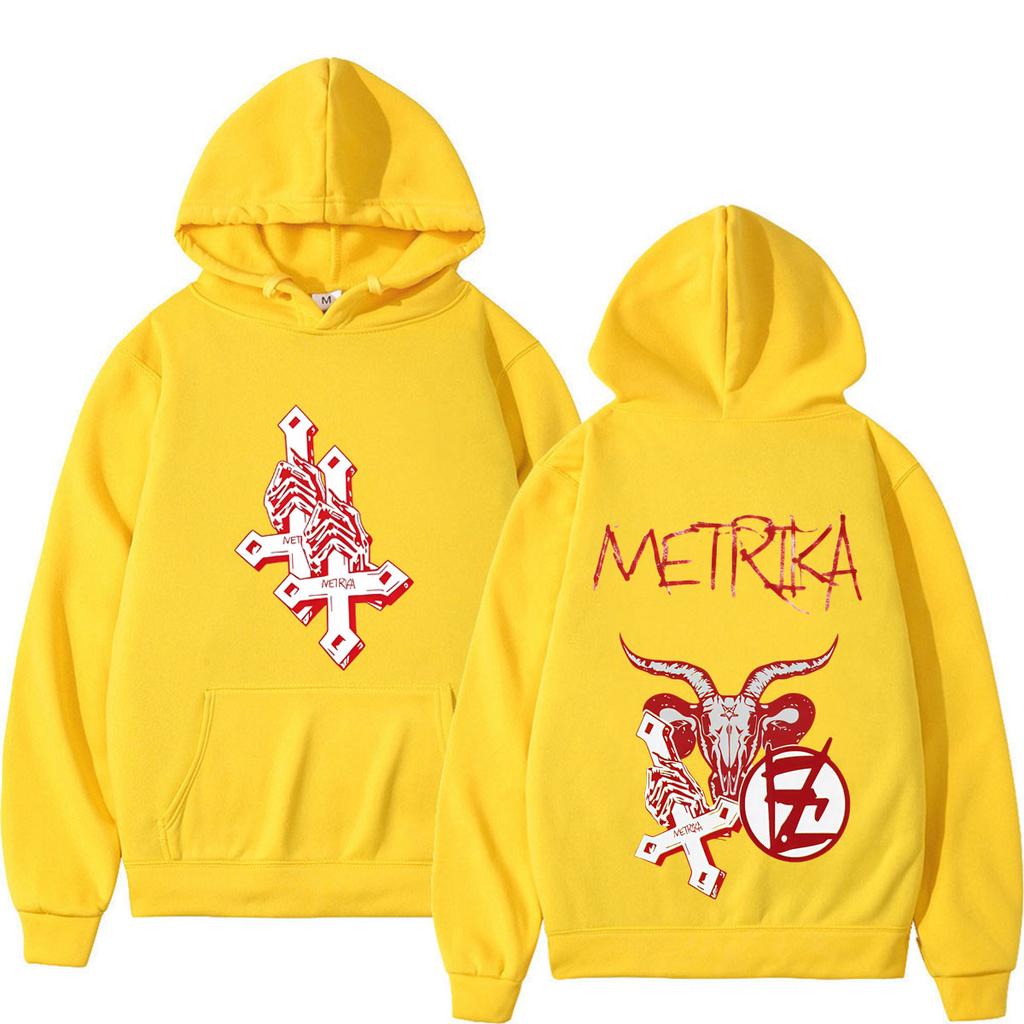 Singer Metrika Album Tour Print Hoodie Herren Damen Mode Sweatshirts Winter Oversized Pullover Streetwear