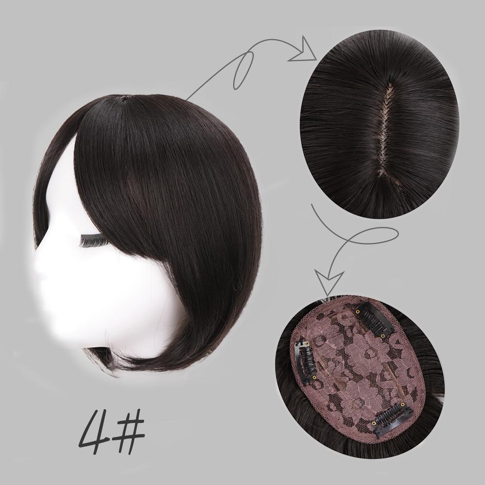 

Bybrana Френч с восемью челками в обрамлении лица, черно-коричневый, в натуральном синтетическом парике.