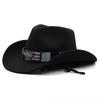 Hot-selling cowboy hat, woolen jazz top hat, men's and women's ethnic style autumn and winter felt hat, big eaves hat