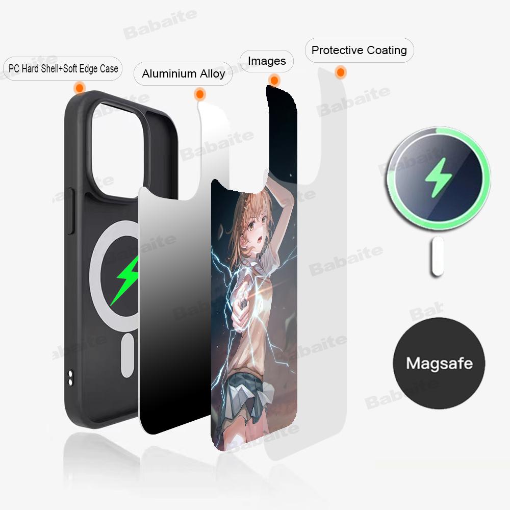 Anime M-Misaka Mikoto Cute Phone Case Magnetic Case For IPhone 16 14 13 12 11 15 Pro Max Plus For Magsafe Wireless Charge Cover