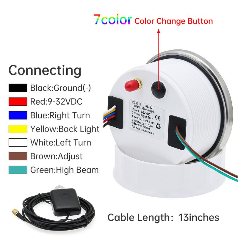 85mm GPS Speedometer Waterproof Anti-fogging LCD Display Speed Gauge Less Power Consumption Longer Life Car Boat Speedometer