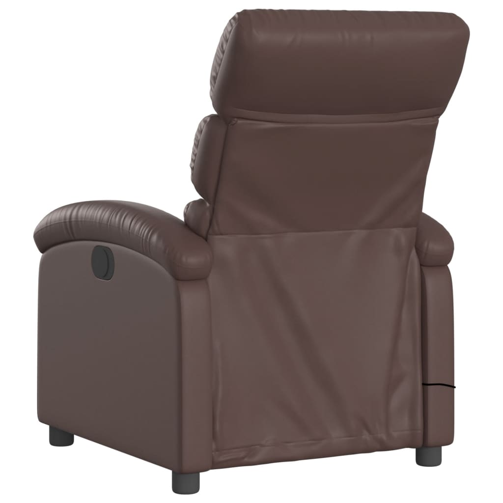 Electric Massage Chair Brown Faux Leather