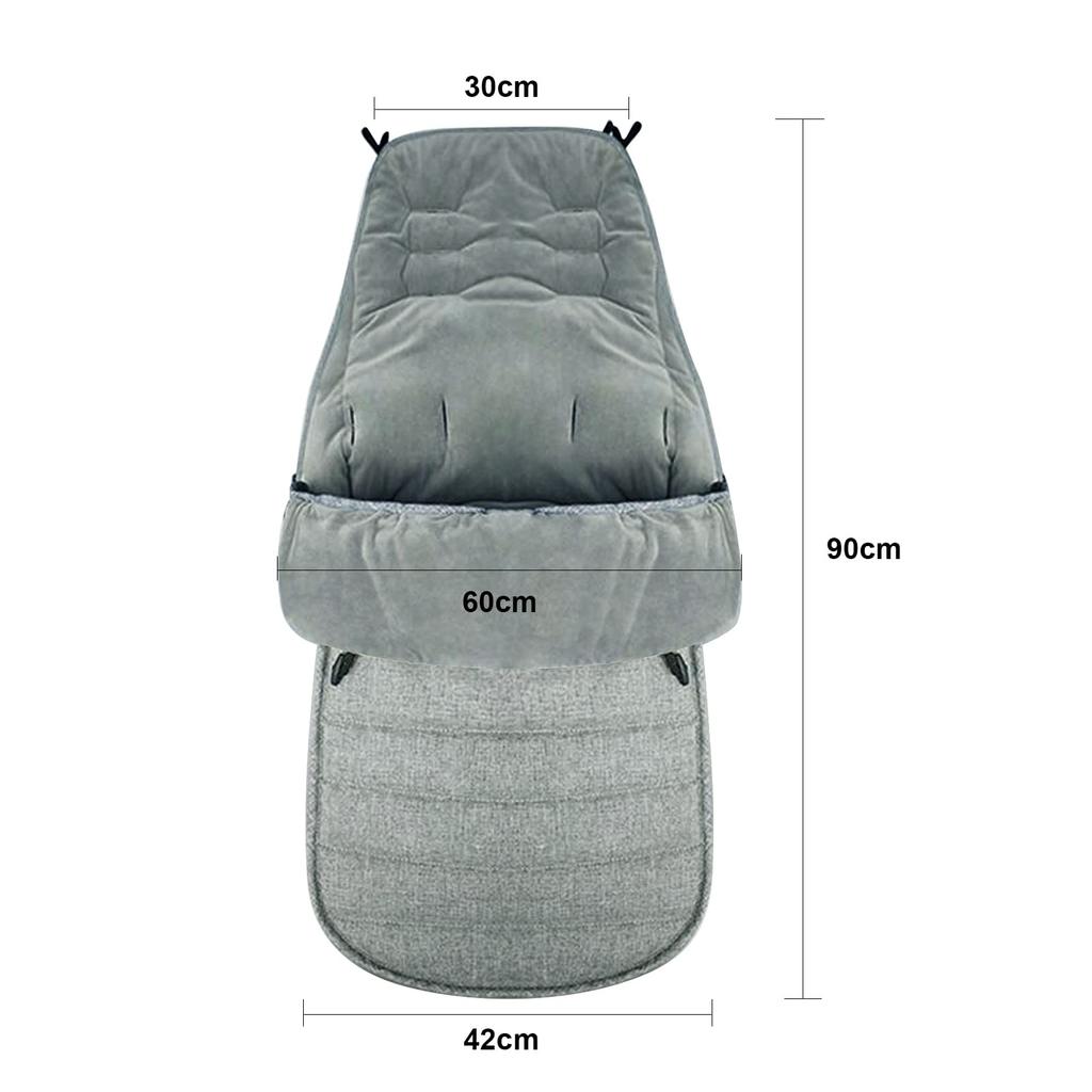 Stroller Footmuff Cushion, 2-Way Sleeping Bag, Thick, Warm, Windproof, Cold-Resistant, Non-Slip, Belt Holes, Easy Installation, Adjustable, Zipper Clo