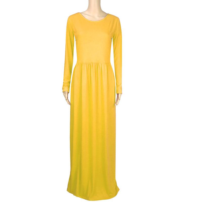 

Женские платья Женские осенне-зимние платья с длинными рукавами и эластичной резинкой на талии XXXL