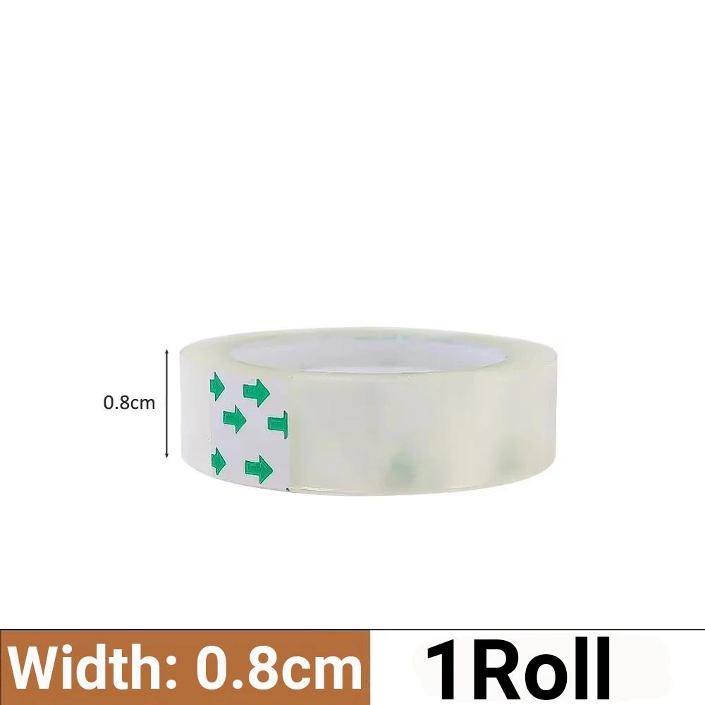 10/5/3/1Rolls Transparent Tape Refills Wrapping Tape Roll 0.8cm 1.2cm 1.8cm High-viscosity Adhesive Tapes Home School Supplies