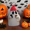 Halloween Ghost Figurine Cute Ghost Holding Phone And Cup Statue Small Ghost Tabletop Ornament for Halloween Home Decor