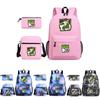 Ben10 Threepiece Set Canvas Backpack Pencil Case Travel Bag For School And Outdoors
