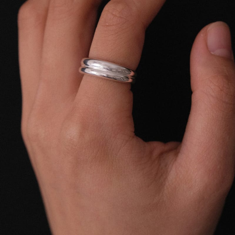 Another Layer Double Loop Ring (silver925)(2color)