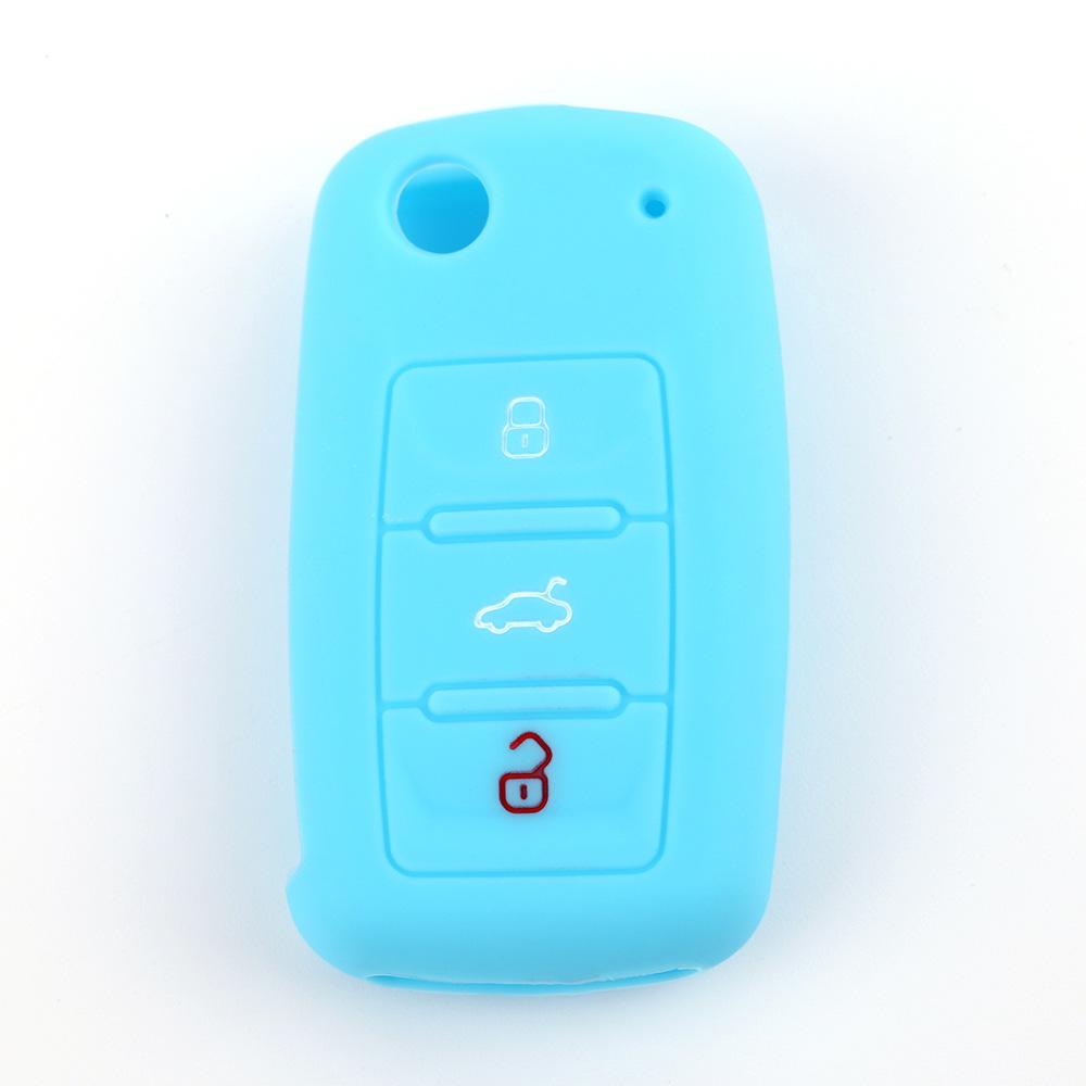Suitable for Volkswagen Bora Santana Golf Car Silicone Key Cover Soft Rubber Key Bag Remote Control Protective Cover