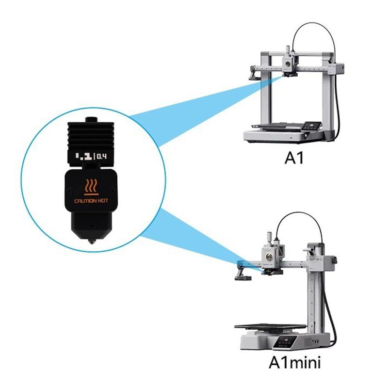 For Bambu Lab H2D End Kit High Flow Hardened Steel 0.2/0.4/0.6/0.8Mm End Nozzle Replaceable Compatible Bambu A1/A1 Mini