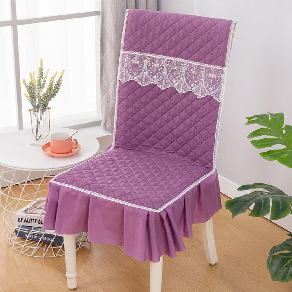 

Anti-dirty Dining Table Chair Cover Thickened Stool Slipcover Seat Cover Chair Backrest Cushion фиолетовый