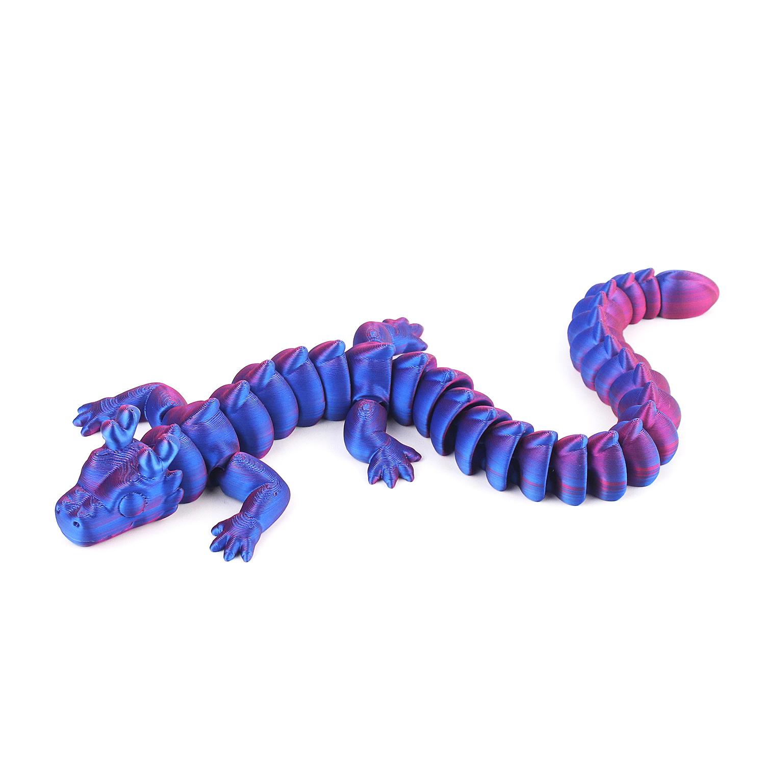 

3D-печатная фигурка с подвижными суставами по всему телу, креативная большая модель дракона со свободным размахом, красочная фигурка, игрушка для снятия стресса фиолетовый