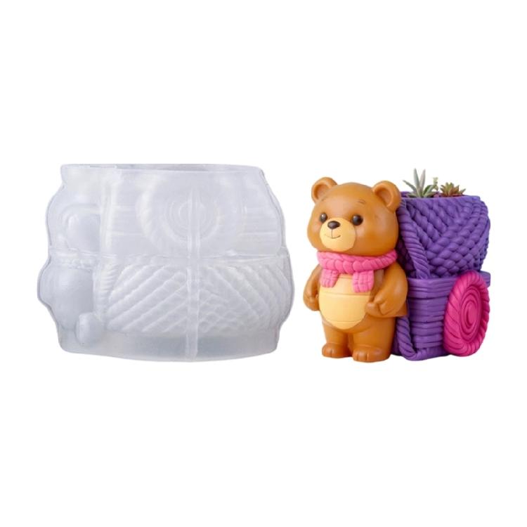 Easy Releasing Bear Shape Silicone Mold Planter Molds Suitable for Creating Unique Resin Crafts and Decorative Holders 1