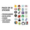 RSINC Vinyl Pack of 51 Laptop Sticker For Programmer, Coder, Developer, Mobile B09N41BPYY