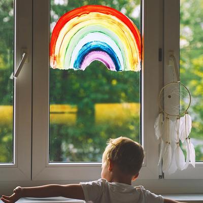 Decoration Creative Wall Stickers Double-sided Visual Rainbow Electrostatic Window Glass Stickers Home Landscaping