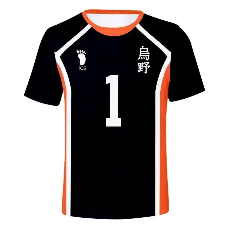 

Summer Haikyuu Short Sleeve Tops Men 3D T-shirt Volleyball Team Uniform XXS
