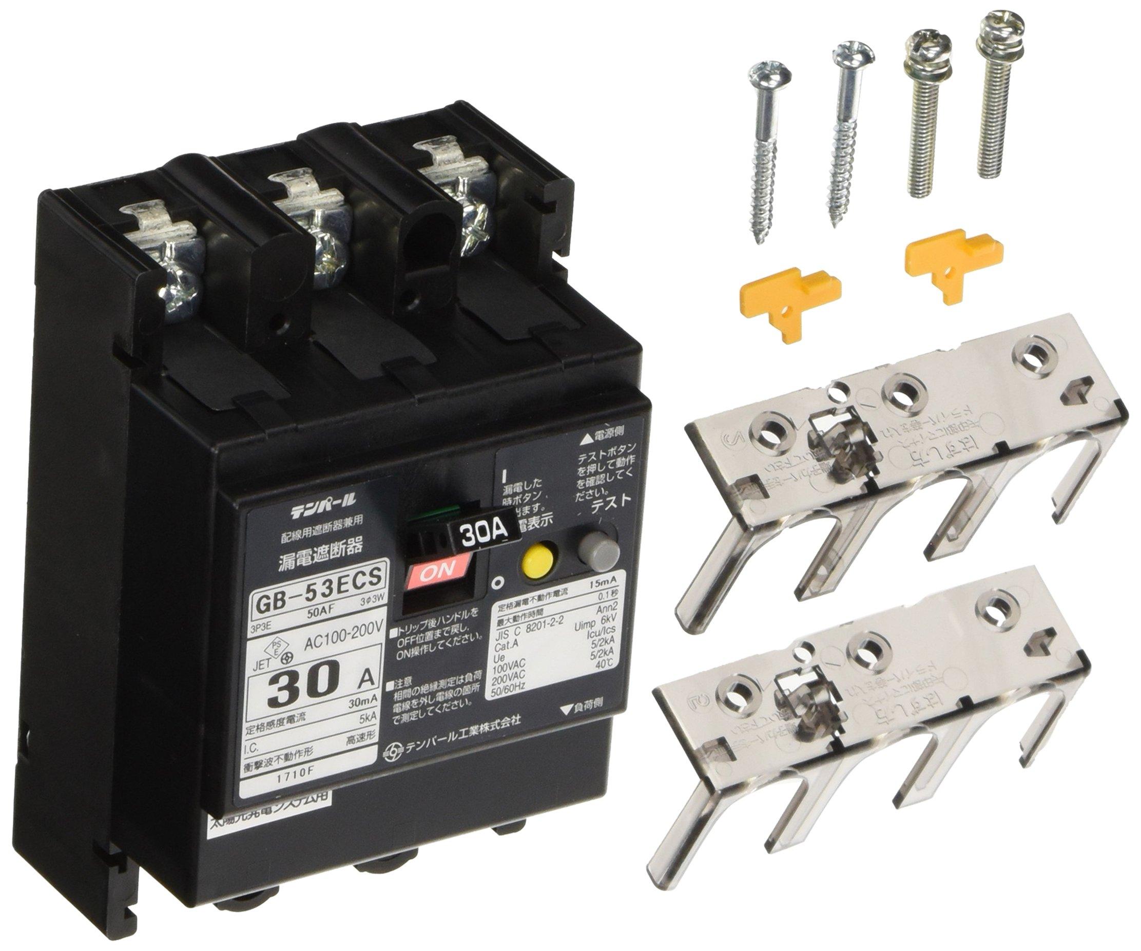 

Tempearl 53ECS3030 Reverse-Connectable Ground Fault Circuit Breaker with OC for Solar Power Systems