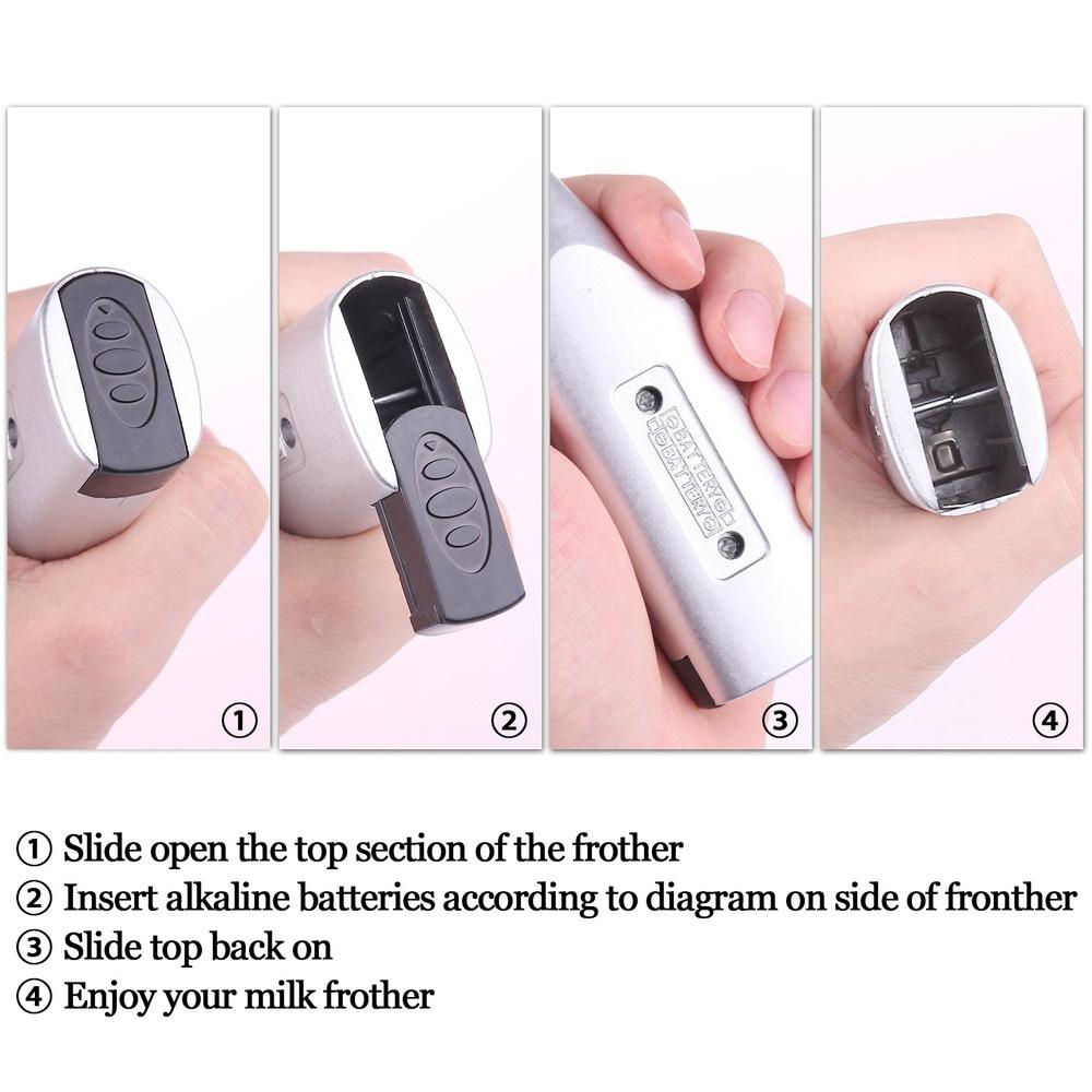 1 τεμ. Χειροποίητος αναδευτήρας αναδευτήρα γάλακτος με αφρόγαλα από ανοξείδωτο χάλυβα Εσπρέσο Cappucino Latte Maker με μπαταρία
