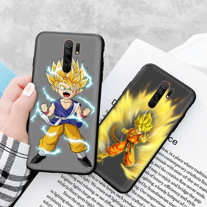 Black Case for Xiaomi Redmi 13C Note 9 iPhone XR 7 8 14 15 11 12 13 X XS Pro Max Samsung A25 S23 S24 FE Ultra Plus Dragon Ball Z