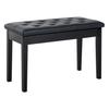 Sgabello per Pianoforte Imbottito in Ecopelle, Sgabello da Trucco, Panca, Seduta per Toeletta con Contenitore 76x36x50cm, Nero