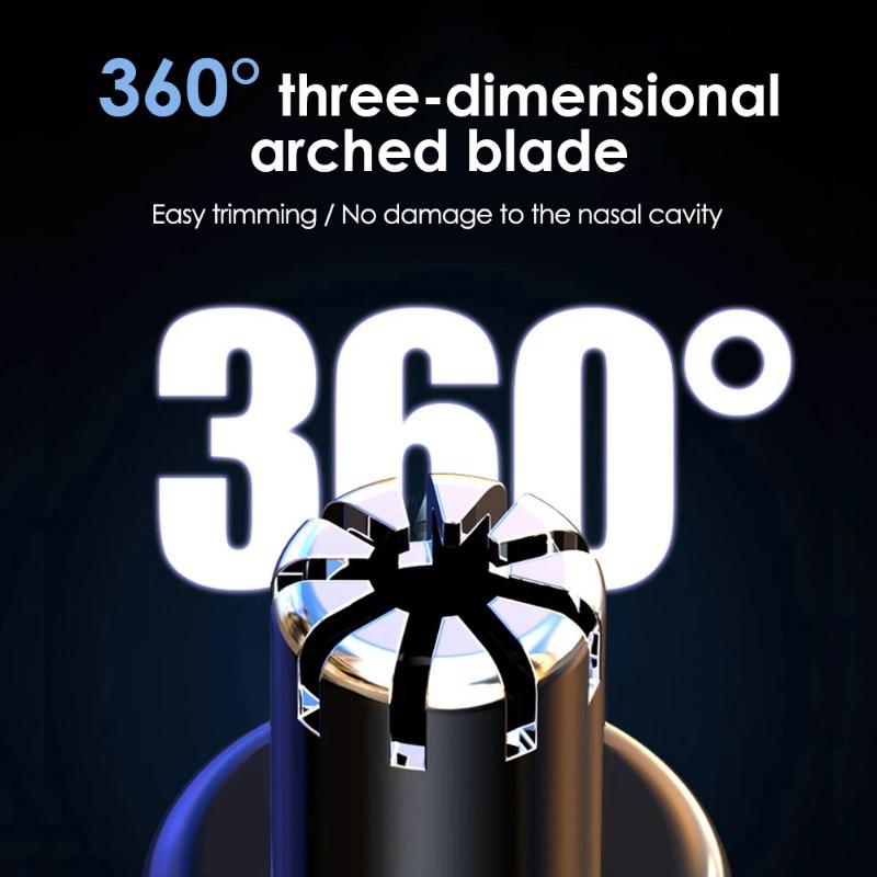 Electric Nose Hair Trimmer Painless Nose Hair Clipper USB Charging Dual-Edge Blades Portable LCD Display Men Mini Nose Hair Trim