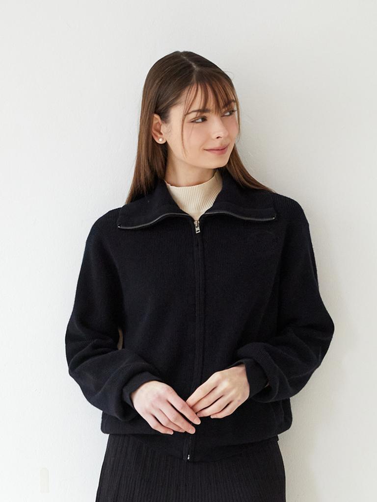 NITINA Soft Wool Zip-Up Cardigan Bk