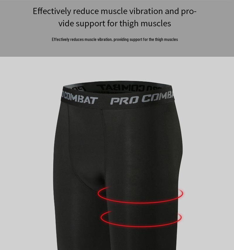 Men's Sports Basketball Sweats - High-Elasticity, Sweat-Wicking, 7-Point Compression Pants