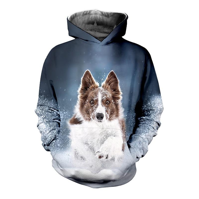Kids Boys Hoodie Pullover Animal Dog Long Sleeve Pocket Children Top Casual 3D Print Hoodie