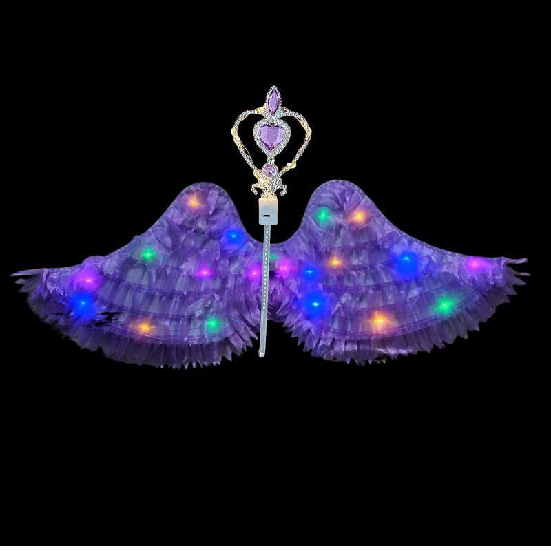 Little Girl's Angel Feather Wings Set – Christmas and New Year Costume Décor