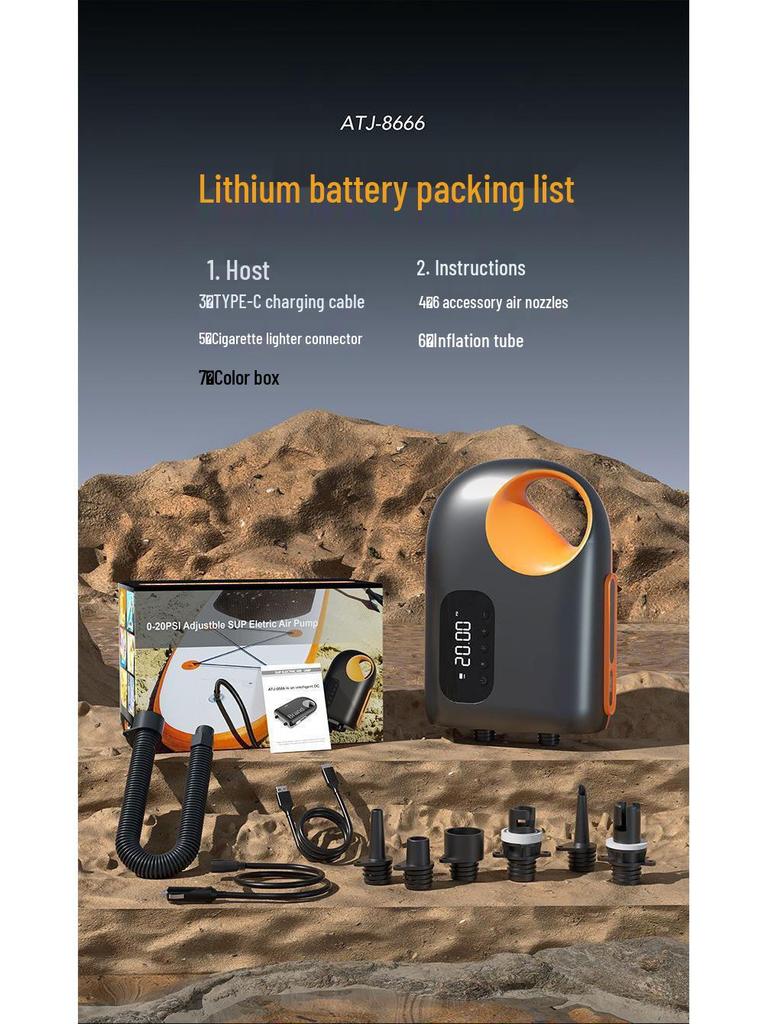 Portable Electric Air Pump for Outdoor Kayaks, Paddle Boards, Cars & Travel Tents