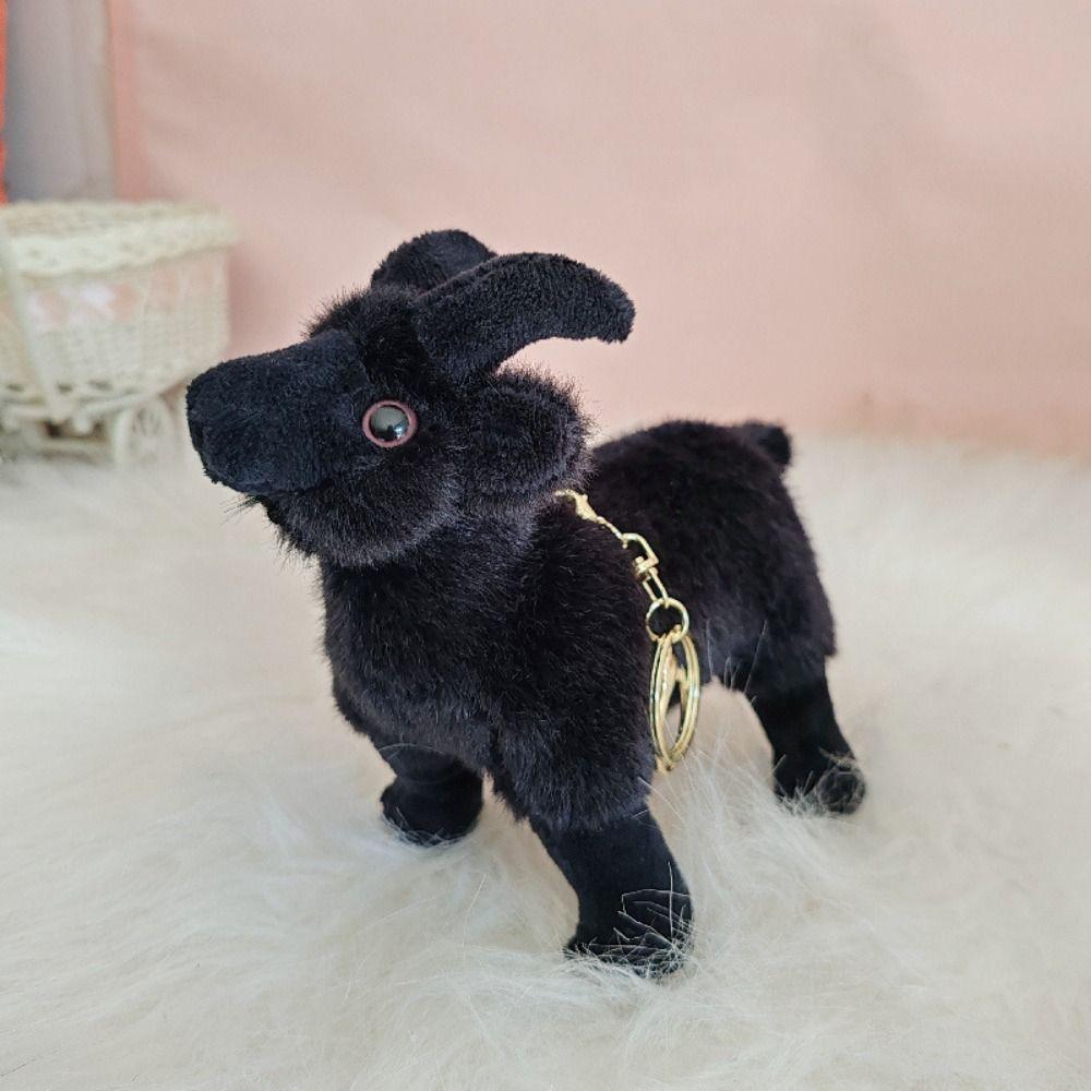 Fluffy Baby Goat Plush Doll 18/30cm Baby Goat Keychain Doll Toys Horned Sheep Plush Toys  Kids Gift