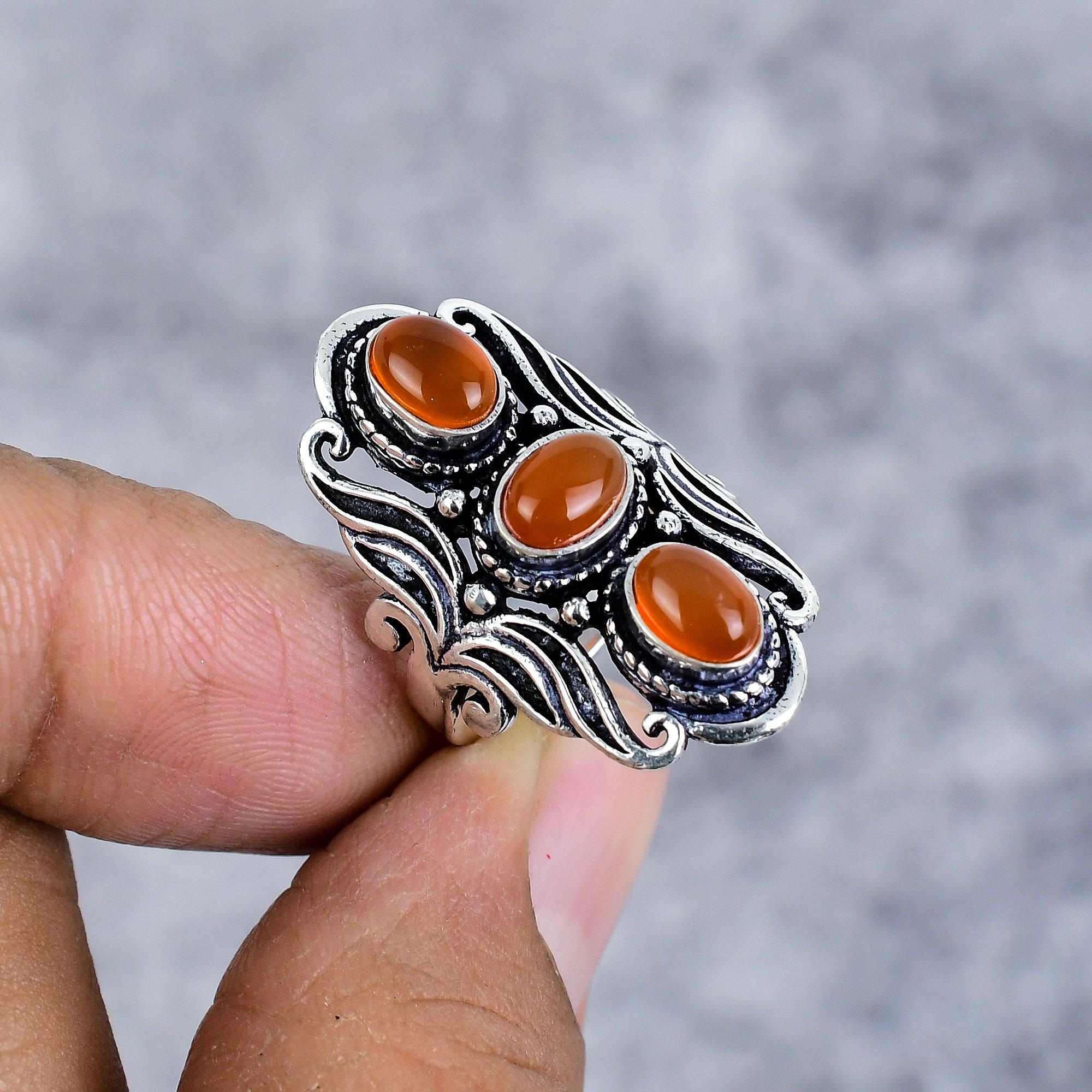 

Carnelian Gemstone Handmade 925 Sterling Silver Jewelry Ring Size 5.5 M-2669