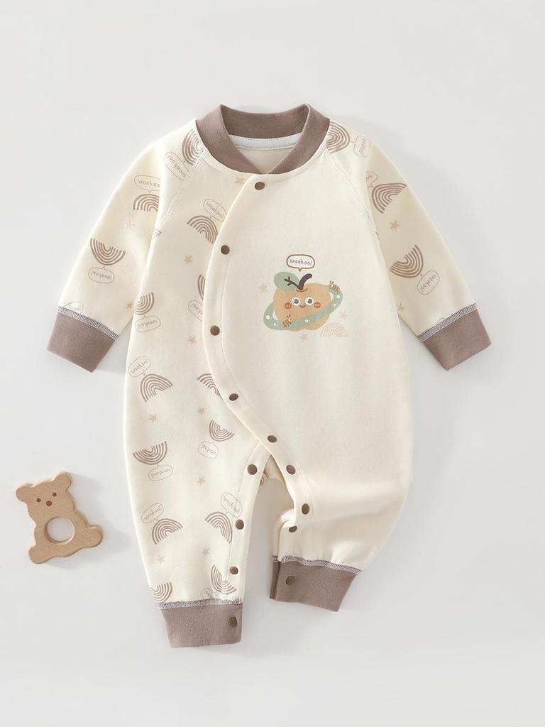Spring & Autumn Baby Jumpsuit: A-Class Cotton Bodysuit for Newborns - Perfect for Crawling & Pajamas.