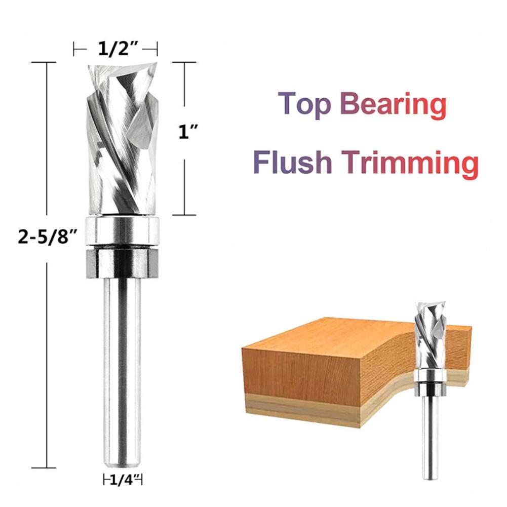 Router Bit 1/4 Shank  Spiral Trimming Cutter Carbide Milling Tool For Wood Trimming Particleboard Woodworking Milling Cutter