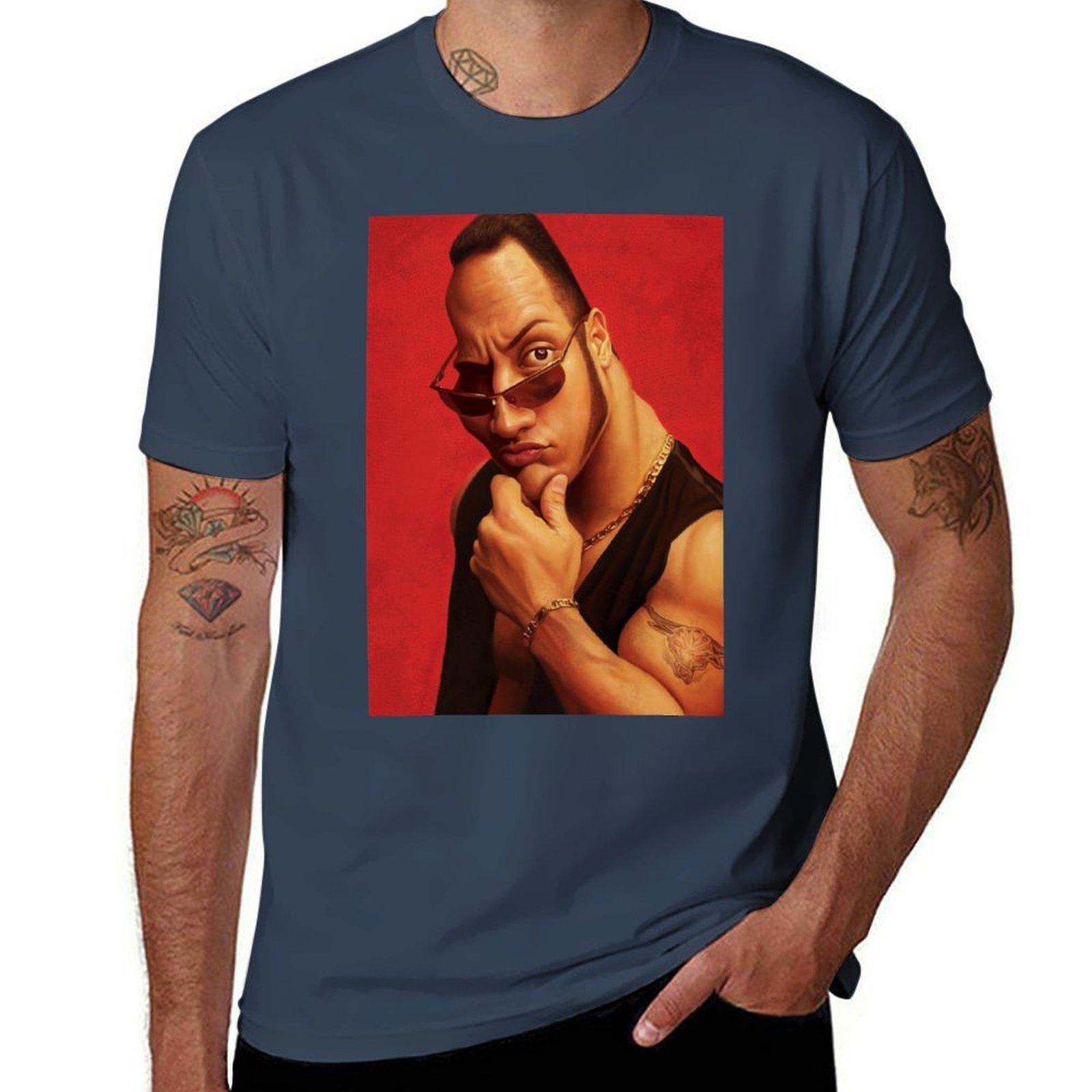 Dwayne Johnson Tshirt Active Sports Short Sleeve Cotton Shirt S