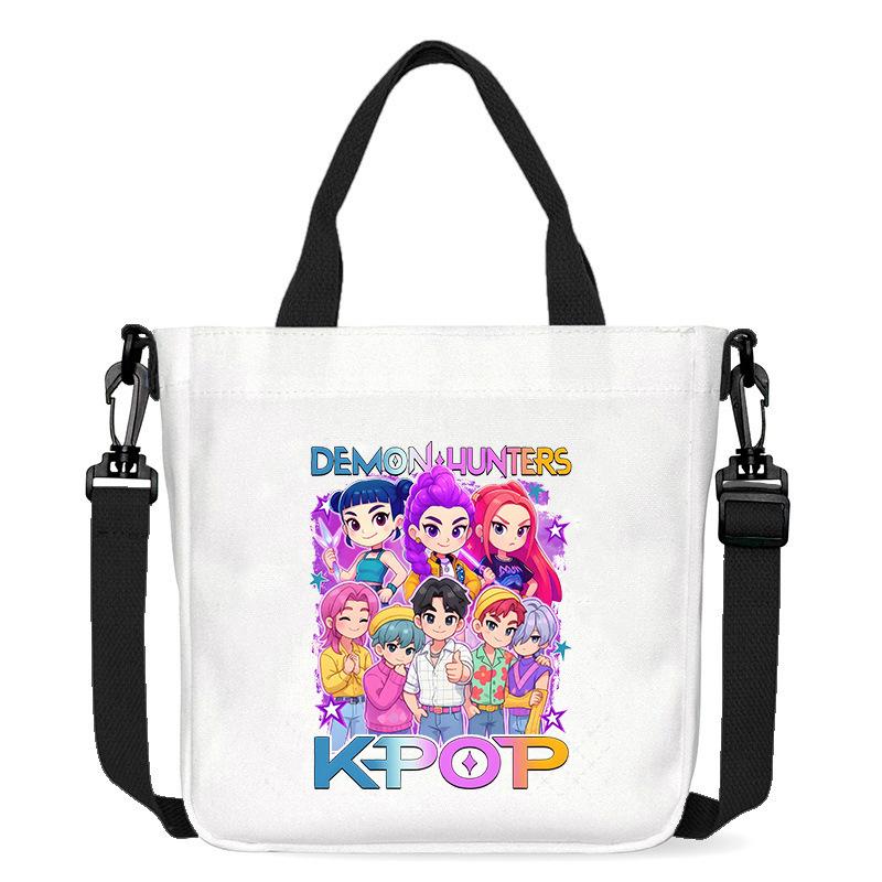 Horký prodej KPOP Dívčí skupina Demon Hunter Tištěná plátěná taška Módní dámská dojížděcí taška přes rameno crossbody