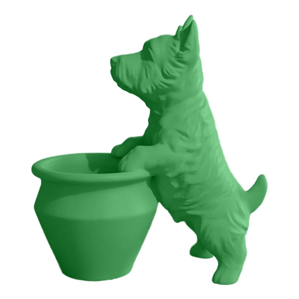 18CM West Highland Terrier Dog Planter Decorative Resin Flower Pot Holder Indoor Outdoor Garden Accent with Detailed Figurine Design