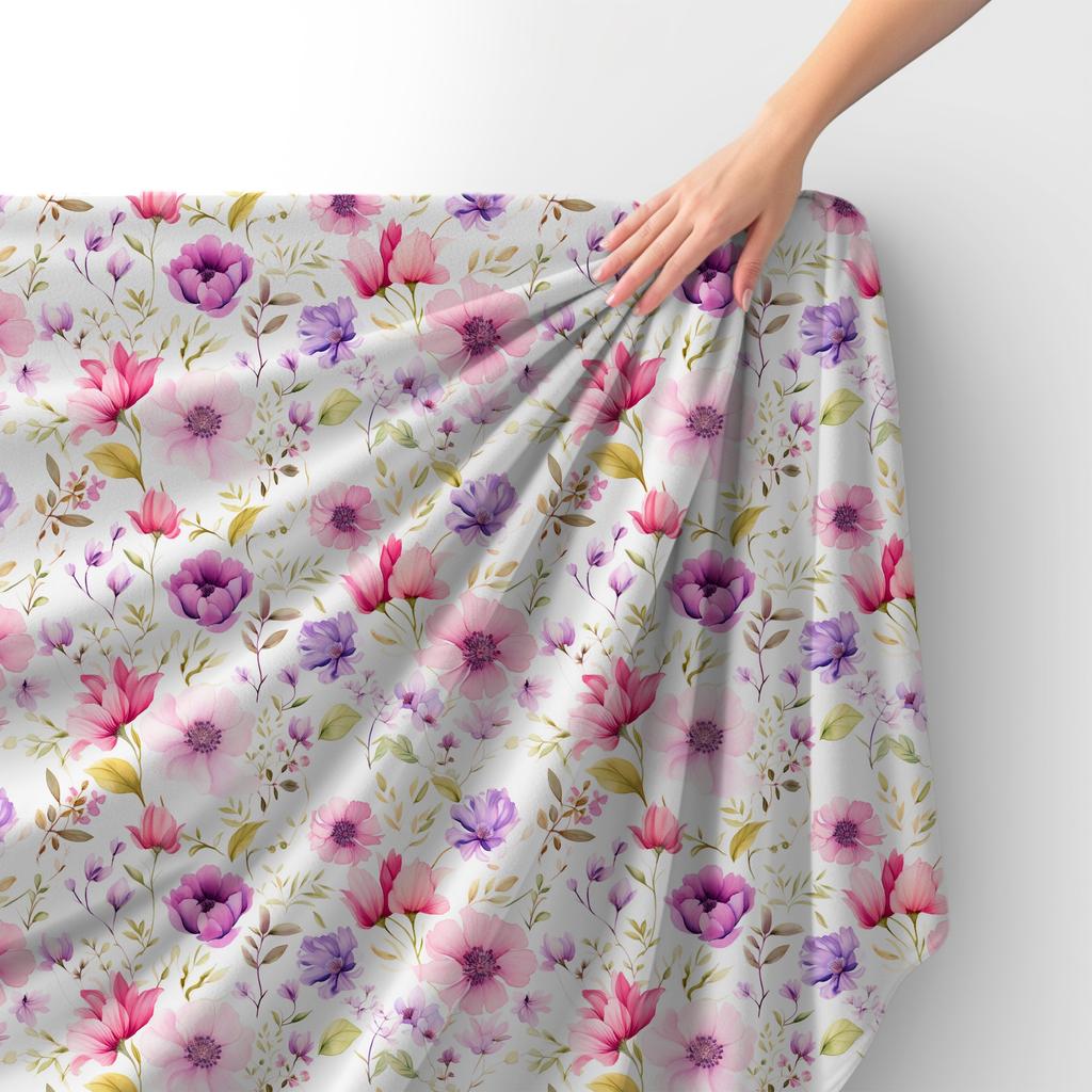Royal Samt Stoff Polyester Zum Nähen - Motiv Blumen - Rdx2275