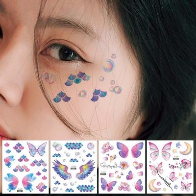 Body Art Face Butterfly Tattoo Stickers Wings Fake Tattoo Temporary Tattoos Flowers Tattoo Stickers