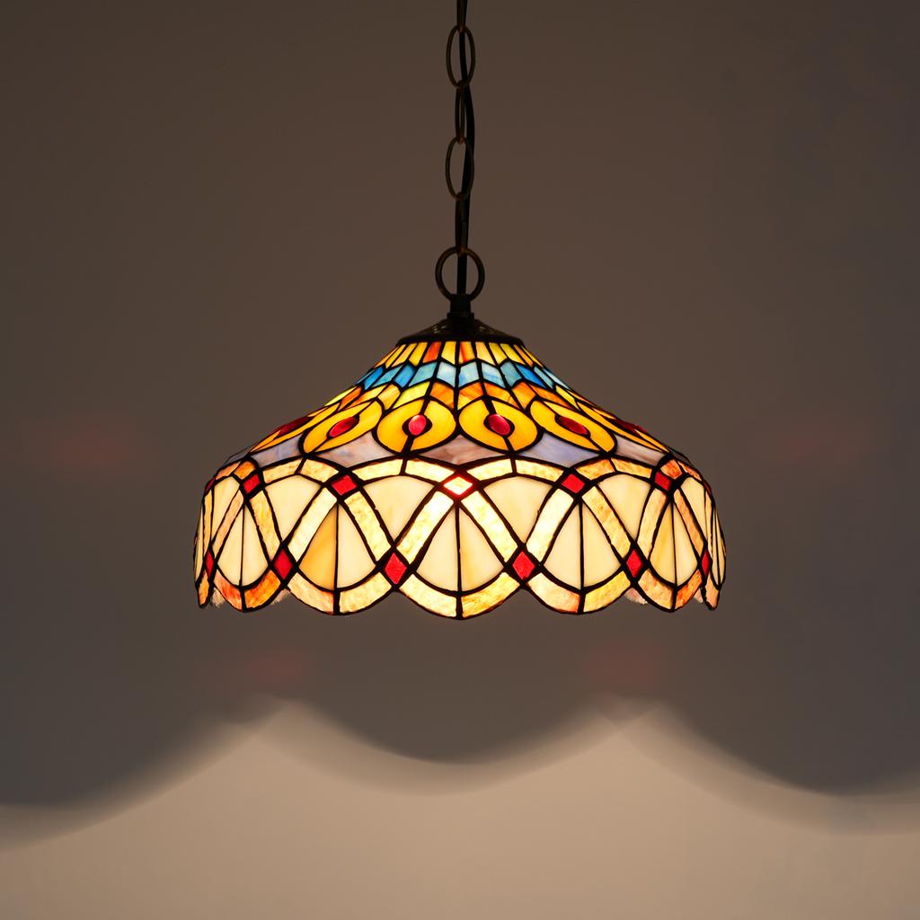 Artisan Handcrafted Color Glass Pendant Light with Peacock Dragonfly Leaf Pattern - Unique Handmade Lighting Fixture