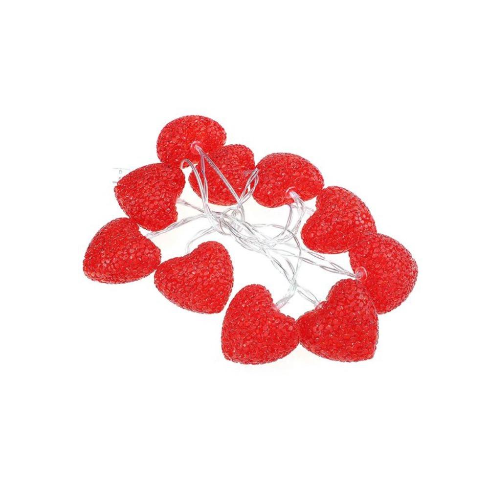 

USB Port Heart Curtain Fairy Light Love LED Atmosphere Light Proposal Ceremony 1.5-meter 10-light червоний