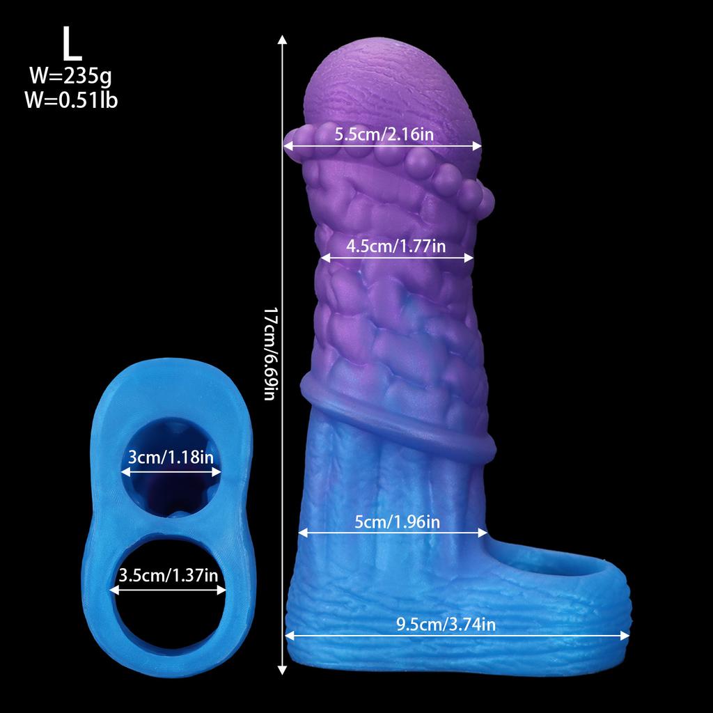 Penis Ring Male Realistic Penis Sleeve Extender Cock Sleeve Dick Enlargement Delay Ejaculation Cock Ring Reusable Condom Sex Toy