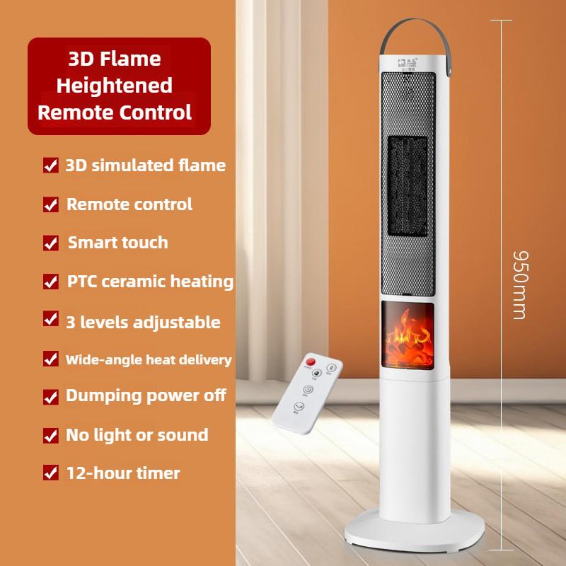 2000W High Power Warm Air Machine Electric Heater Household Energy-saving Hot Air Blower 3D Simulation Flame Fireplace