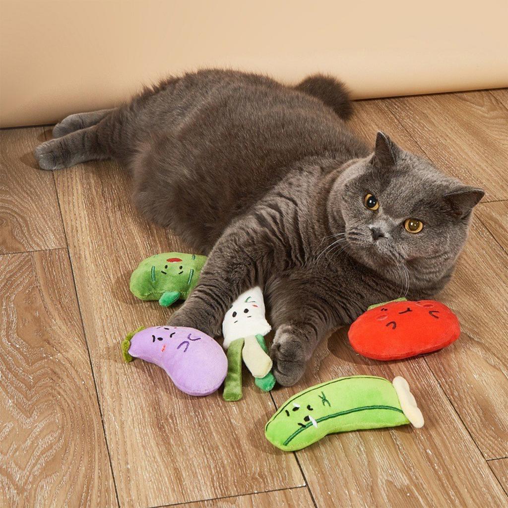 Vegetable  Shaped Cats Mint Toy Scratch  Resistant Plush Pet Toy