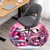 1pc Santa Claus, Pink Christmas Round Chair mat Area Rug - Non-Slip, Floor Mat for Office, Bedroom, home decor Christmas Gift-1002360
