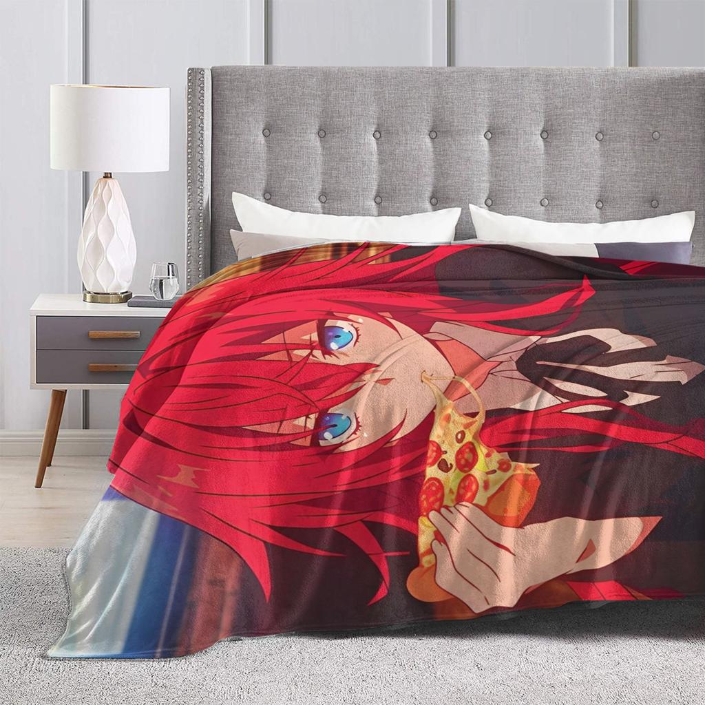 Rias grimory High School DxD Anime Flannel Blanket  Throw Blanket for Home Decor Picnic Novelty Bedspread Sofa Bed Cover