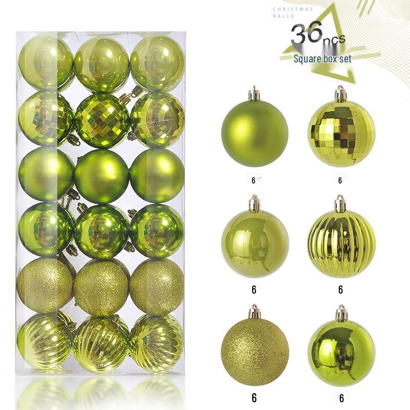 36 Electroplated Plastic Christmas Ball Ornaments for Tree and Window Decoration