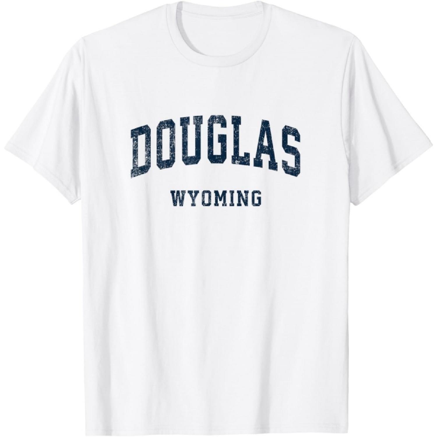 Douglas Wyoming WY Vintage Athletic Sports Design T-Shirt XXXXXL белый