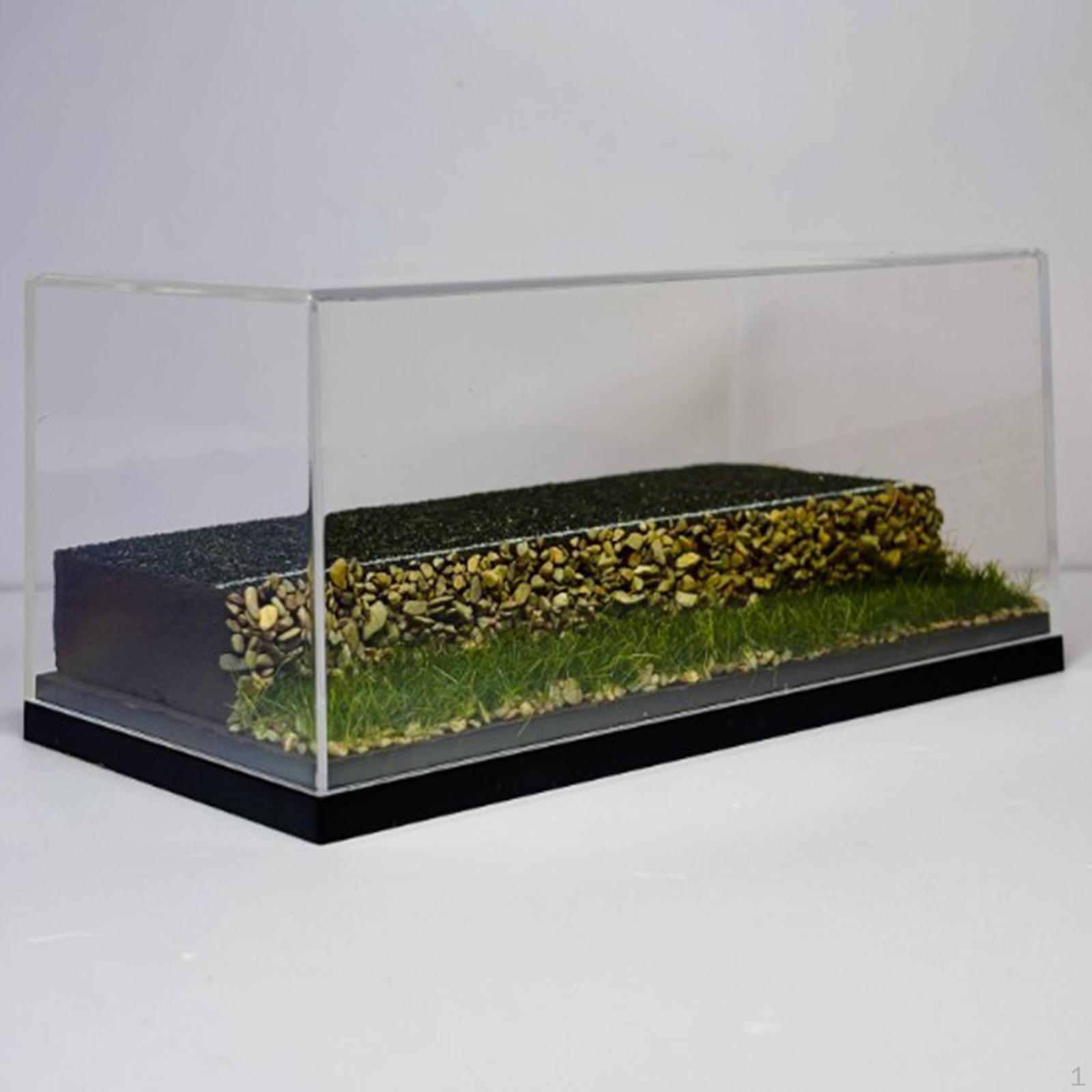 1/64 Scale Model Car Display Case Toy Storage Box Dustproof Micro Landscape Decor Embankment